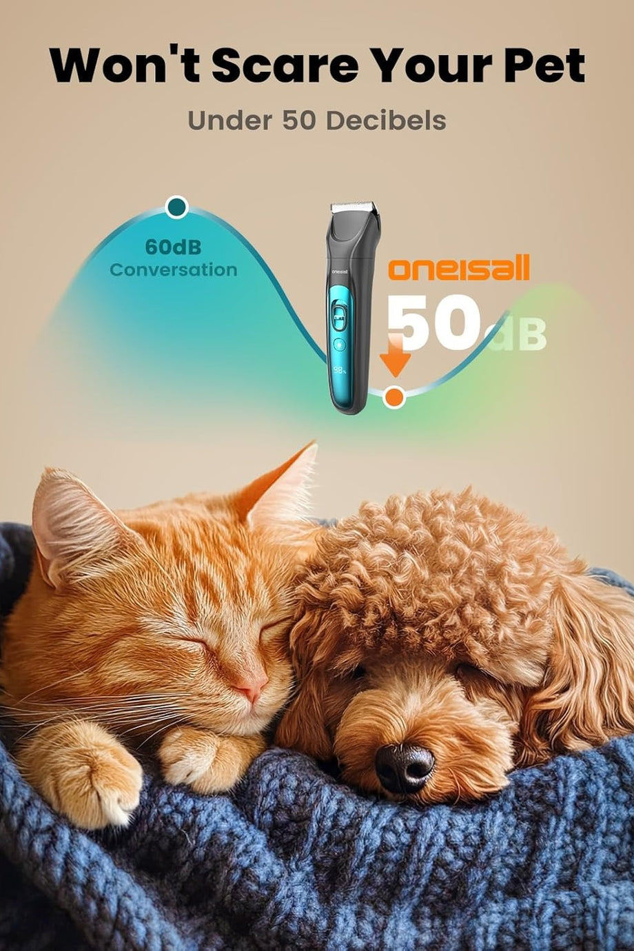 4'ü 1 Arada Sessiz Köpek Kedi Tıraş Makinesi LED Işıklı, 2000 mAh Şarjlı, Tırnak ve Pati Tıraş Aleti