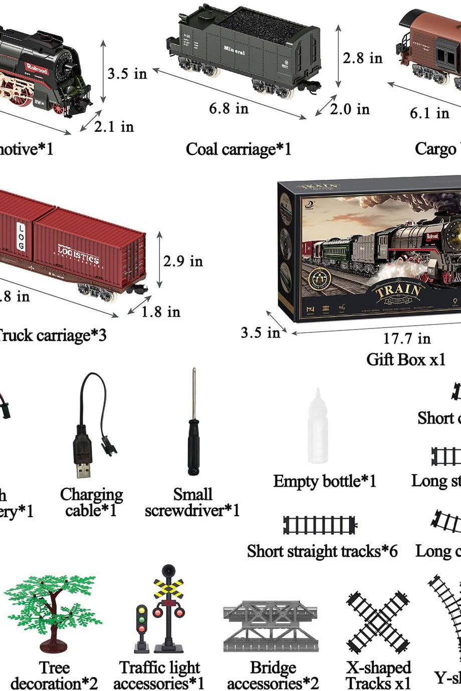 Elektrikli Tren Seti, Gerçekçi Işık, Ses ve Duman Efektli Buharlı Lokomotif, Noel Hediyesi