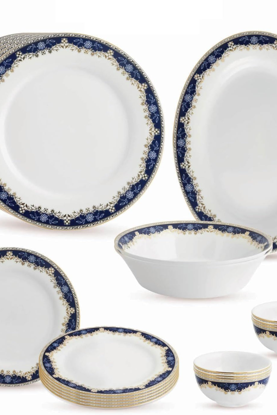 Aurora Koleksiyonu 21 Parça Yemek Takımı, Gerçek Altın Kaplama