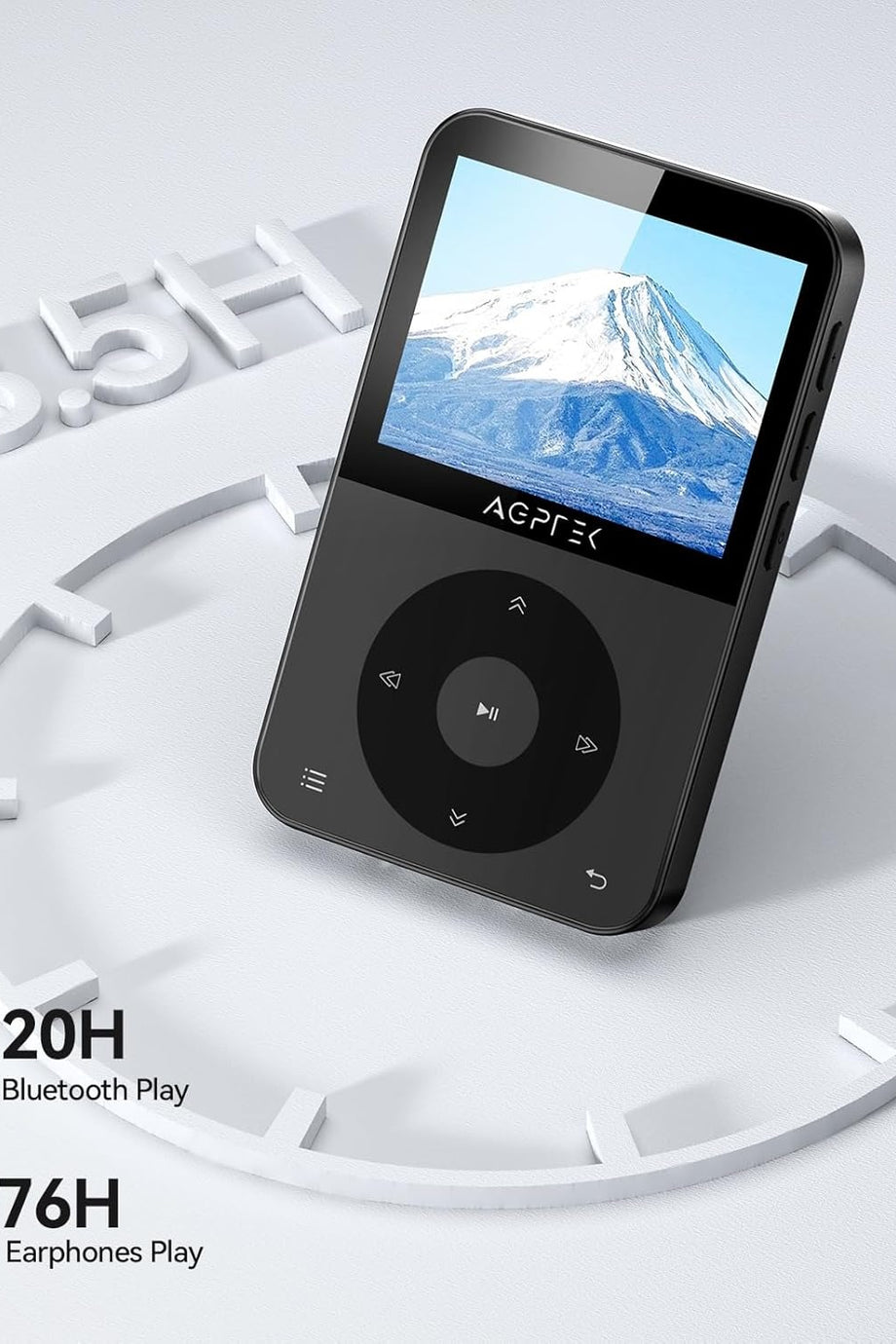 64GB Bluetooth 5.3 MP3 Çalar, 2.3" Ekranlı, FM Radyo ve Kayıt Özellikli, Gümüş Renk