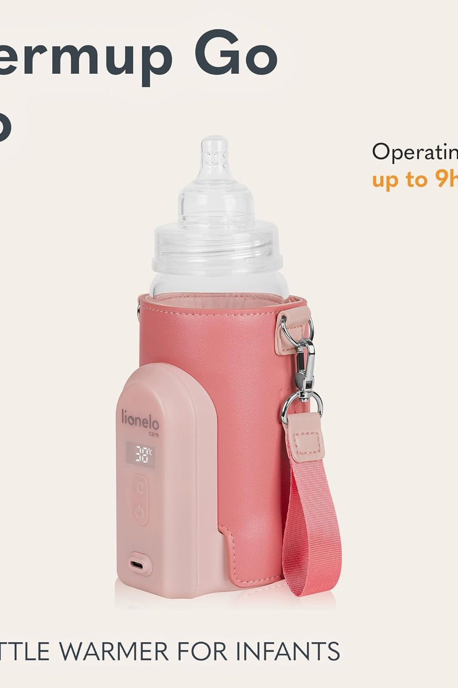 Thermup Go Evo Taşınabilir Biberon Isıtıcı, 38-50°C Arası 5 Sıcaklık Seçeneği, USB-C Şarj, LCD Ekran