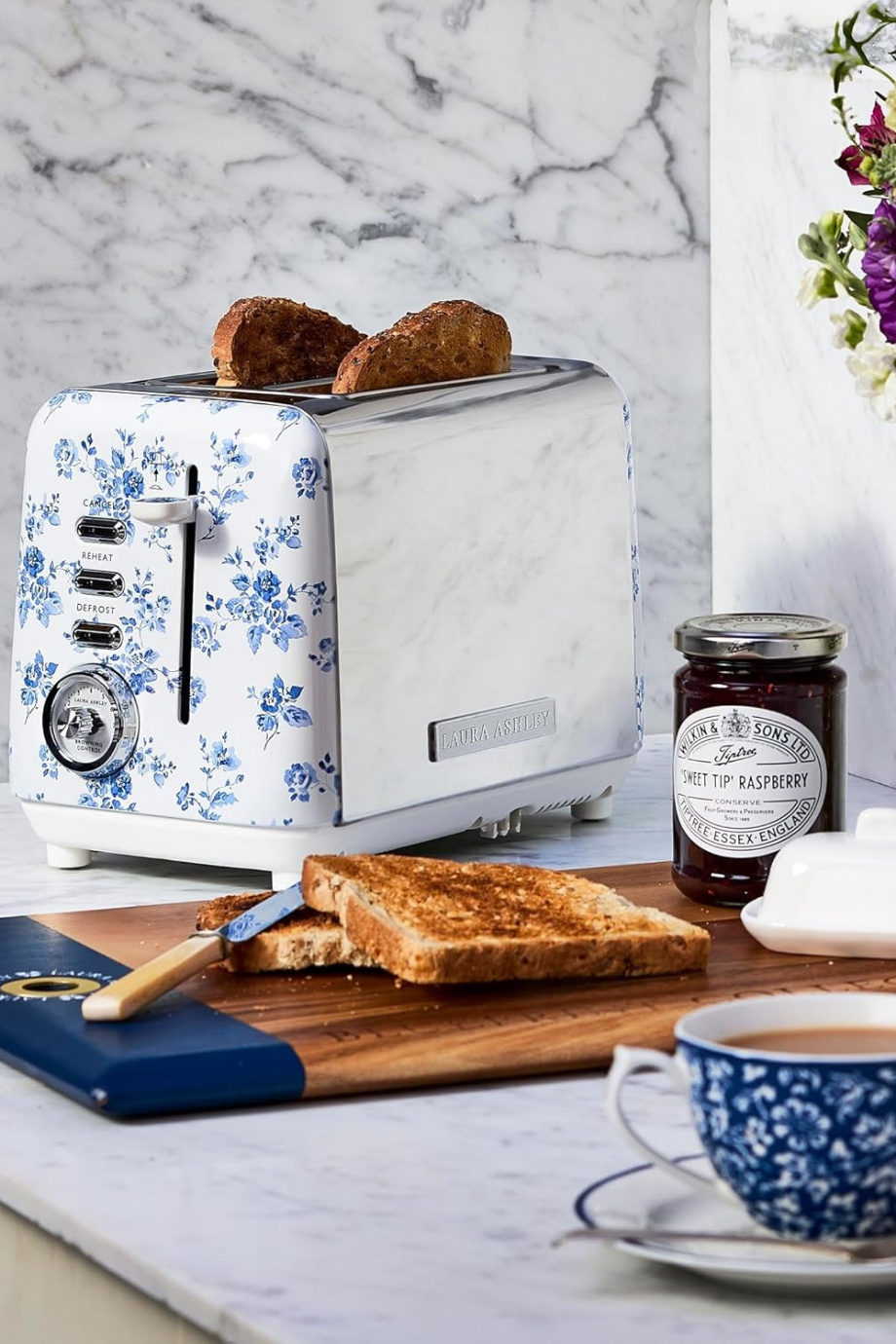 China Rose 2 Dilim Paslanmaz Çelik Tost Makinesi 7 Kademeli Isı Ayarı