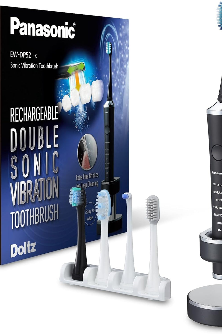 EW-DP52 Elektrikli Diş Fırçası 5 Başlık LED Ekran 90 Dakika Şarjlı Siyah