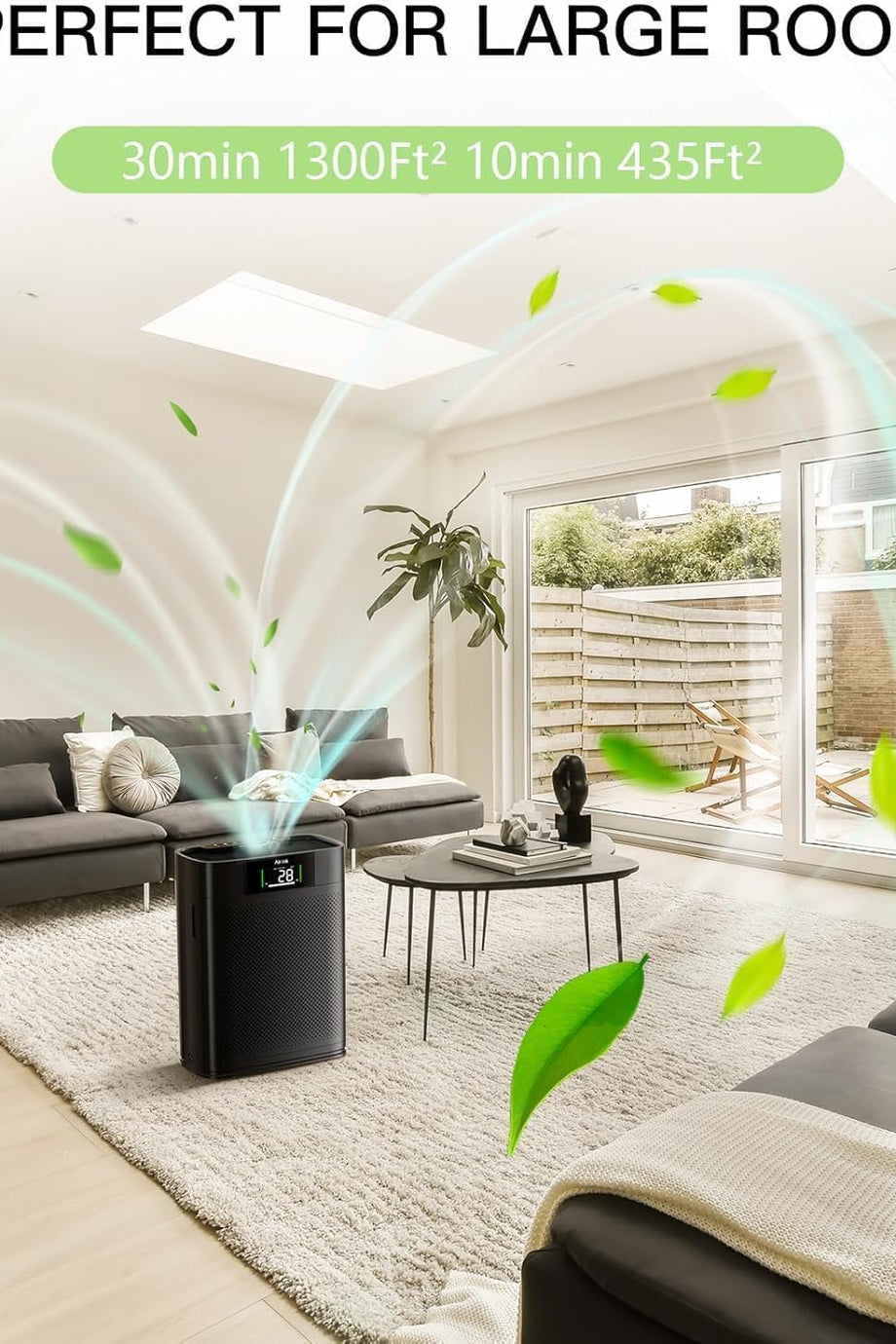 HEPA Hava Temizleyici, 1300 ft², PM2.5 Sensörlü, Alerji ve Koku Karşıtı