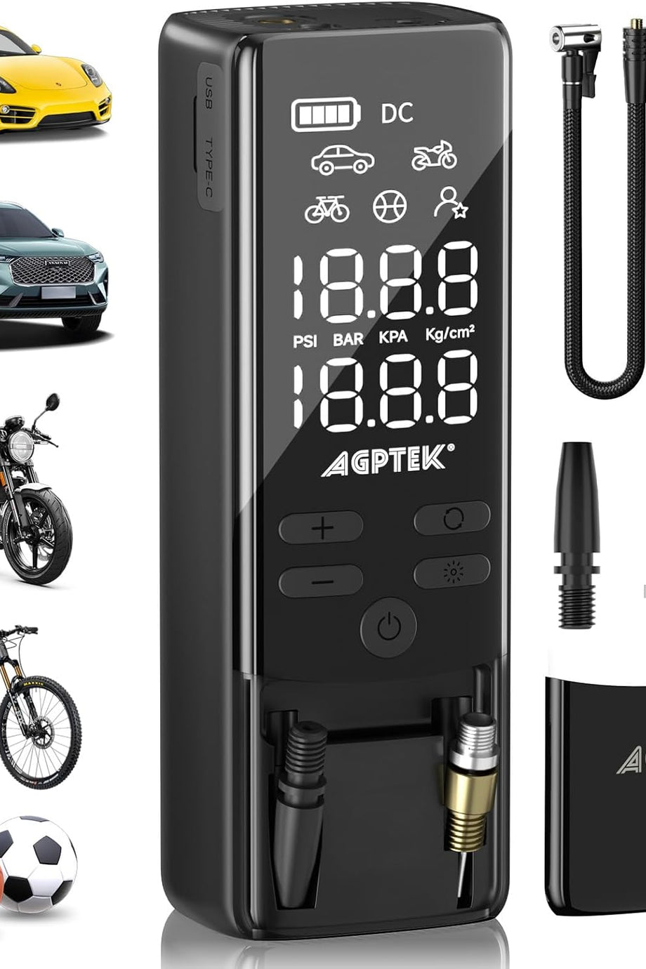 Elektrikli Hava Pompası 150 PSI, 75000 mAh, 12V DC, LED Ekran
