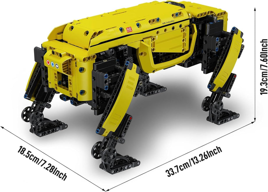 Mekanik Köpek Yapı Blokları Seti, 936 Parça, Uzaktan Kumandalı Robot Köpek Oyuncağı DIY Yapım Seti