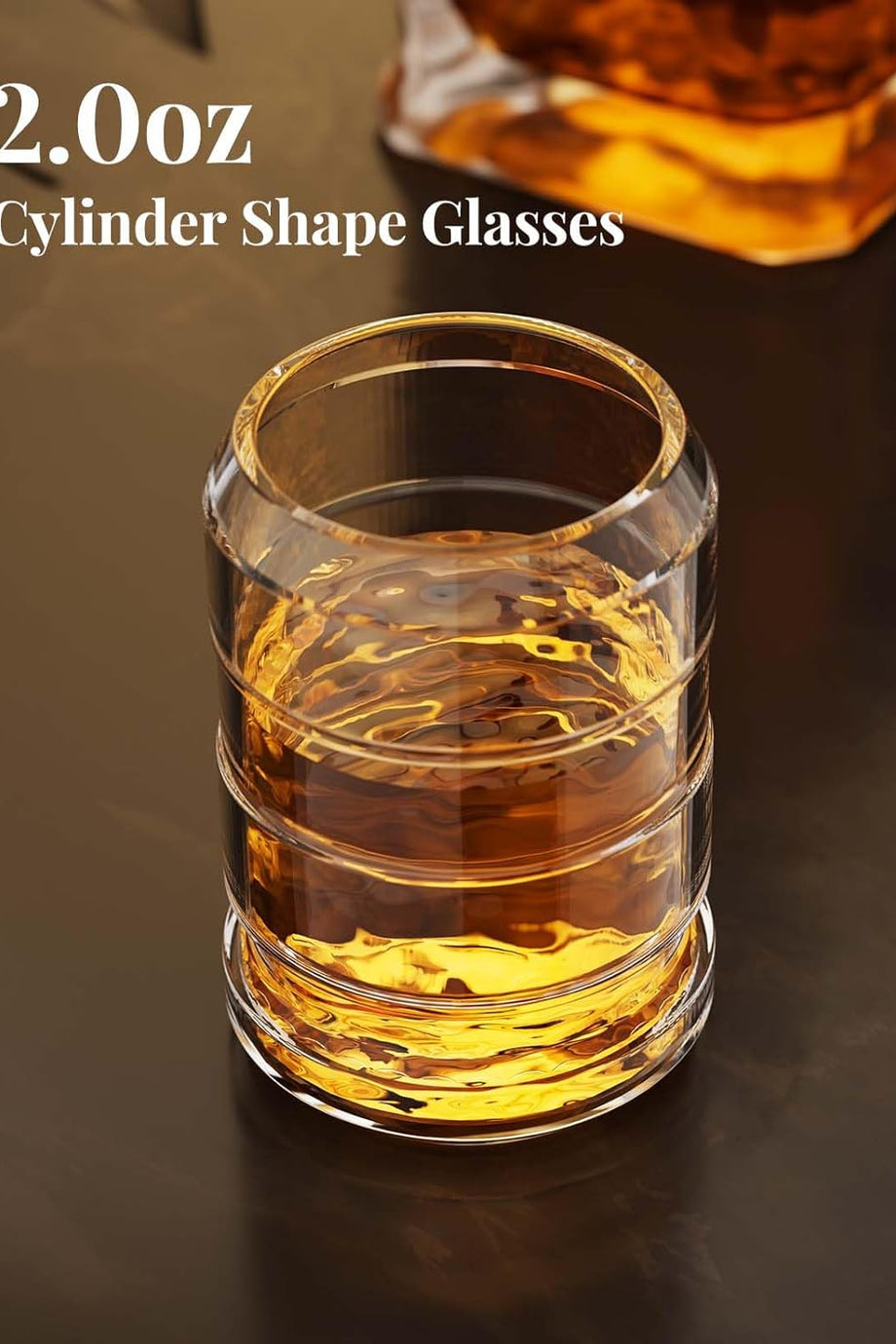 Viski Sürahisi Seti, 230ml Kurşunsuz Cam Sürahi, 2 Shot Bardağı