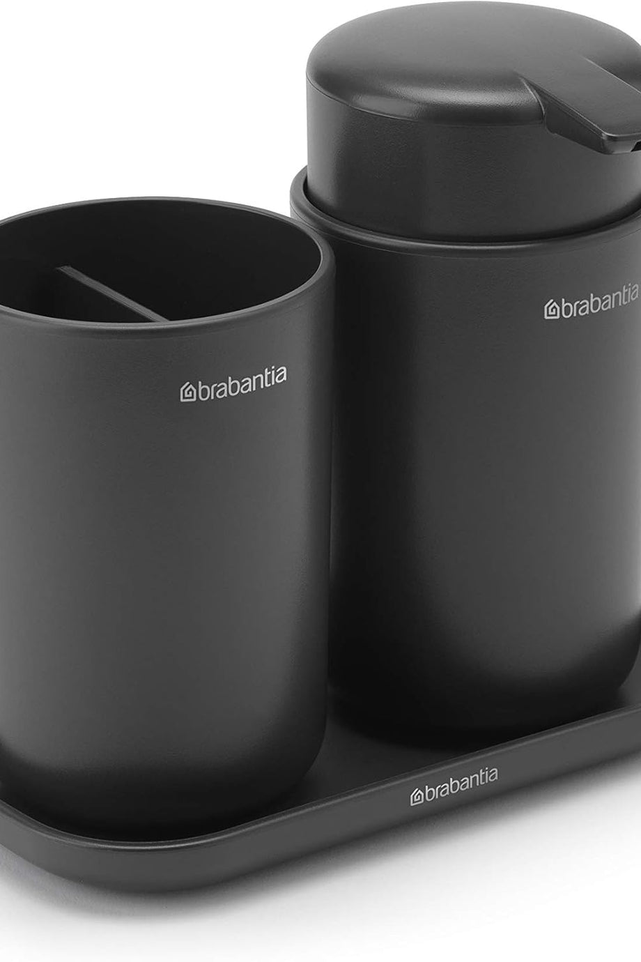 ReNew 3'lü Banyo Aksesuar Seti Sabunluk, Diş Fırçası Kabı ve Tepsi, Siyah