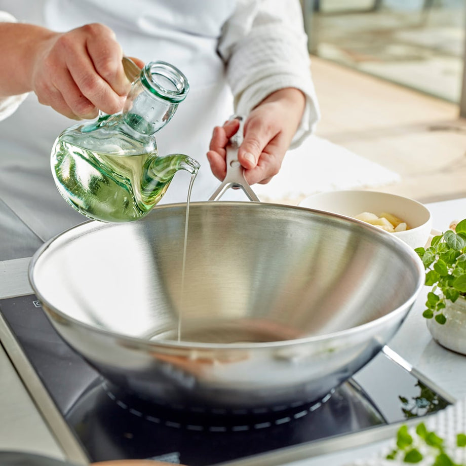 5 Katmanlı 30 cm Wok Tava, İndüksiyon Uyumlu, Silvinox Yüzey