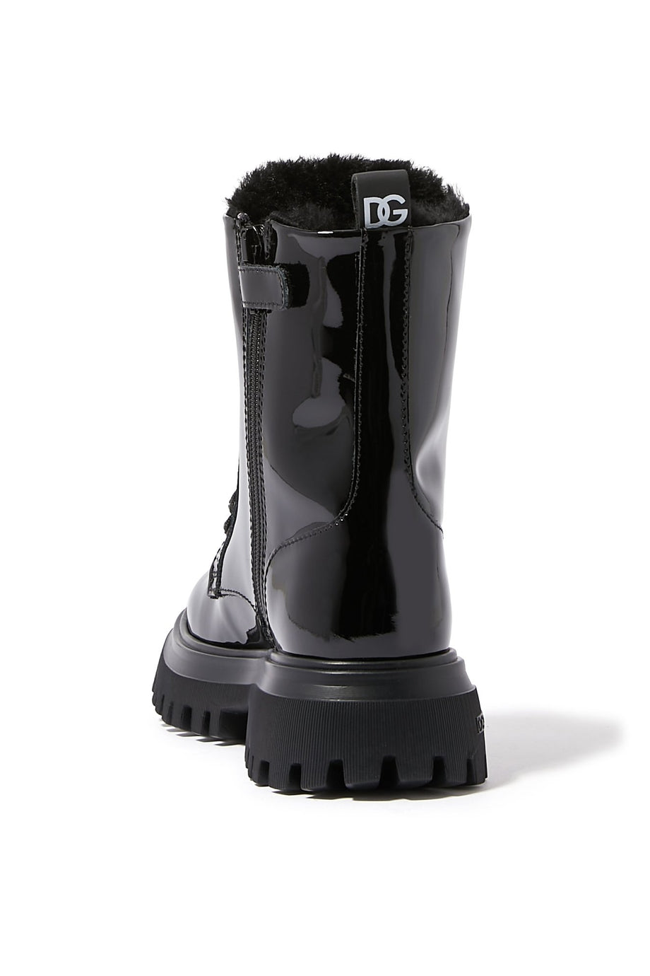 Kız Patente Deri Botlar - Siyah