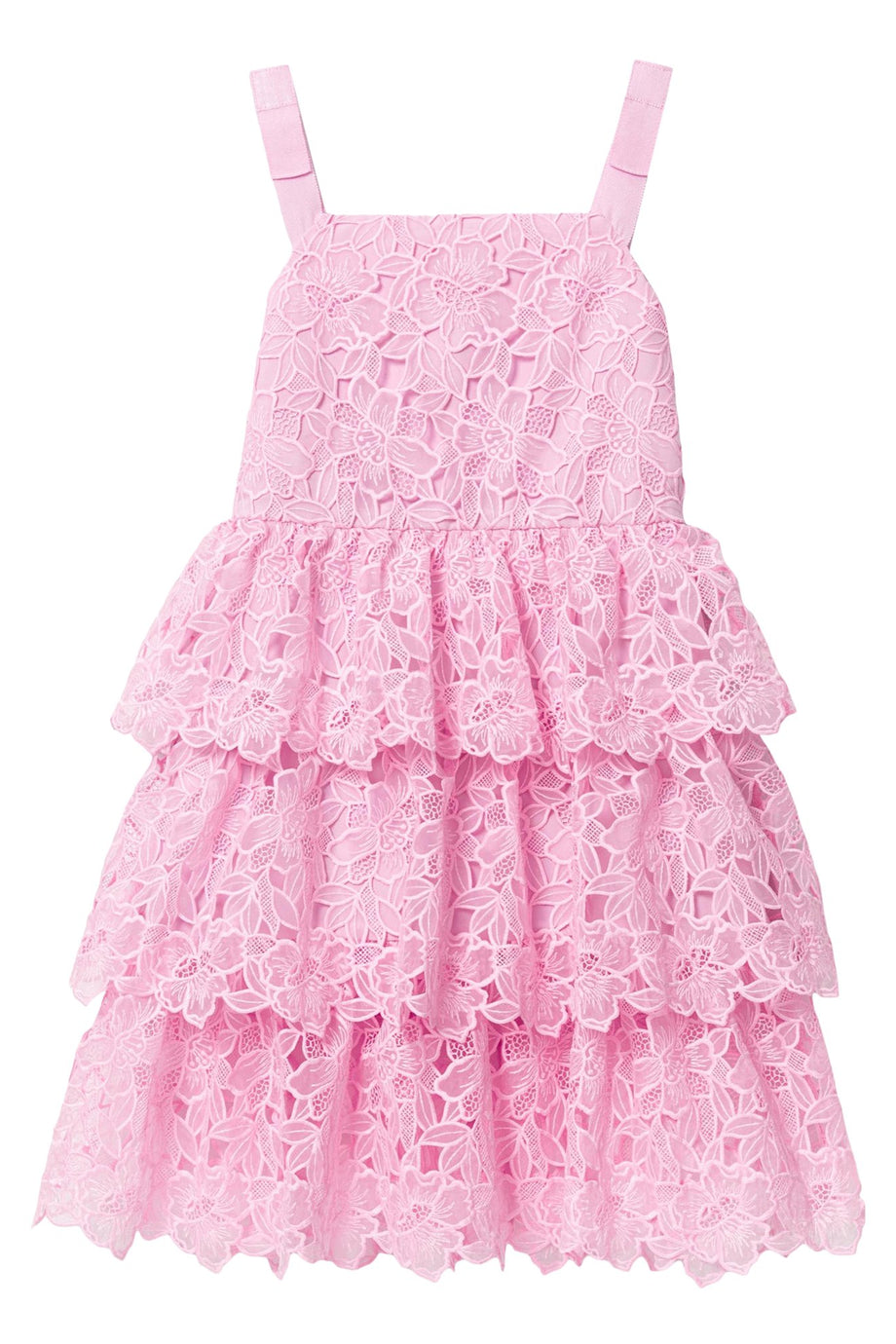 Kız Çocuk Organza Dantel Midi Elbise