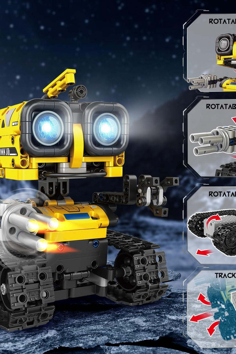 Technik 5'i 1 Arada Uzaktan Kumandalı ve Uygulama Kontrollü Robot Yapım Seti, 560 Parça