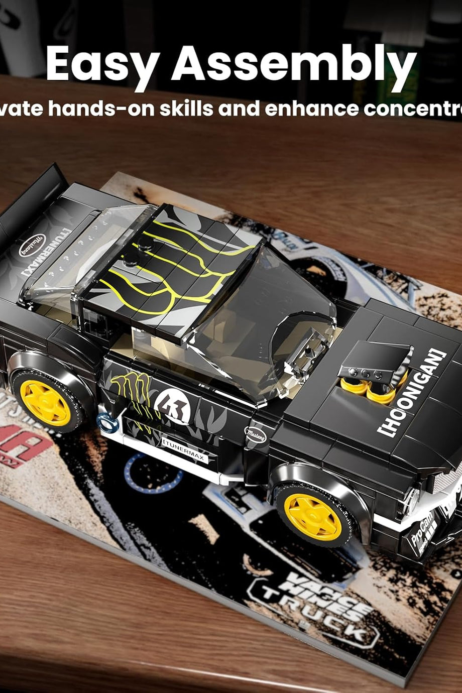 27024 Speed Champion Mustang Yarış Araba Yapım Seti 408 Parça Akrilik Sergi Kutusu ile Koleksiyonluk