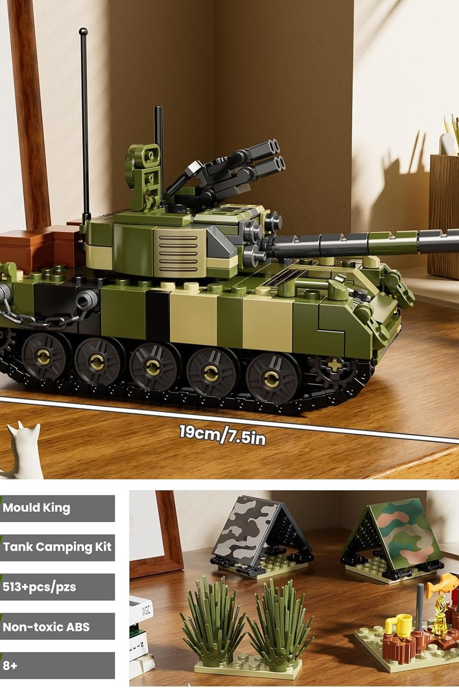 T-72B3 Tank Yapım Seti, 513 Parça, Askeri Model Kit ve Kamp Aksesuarları