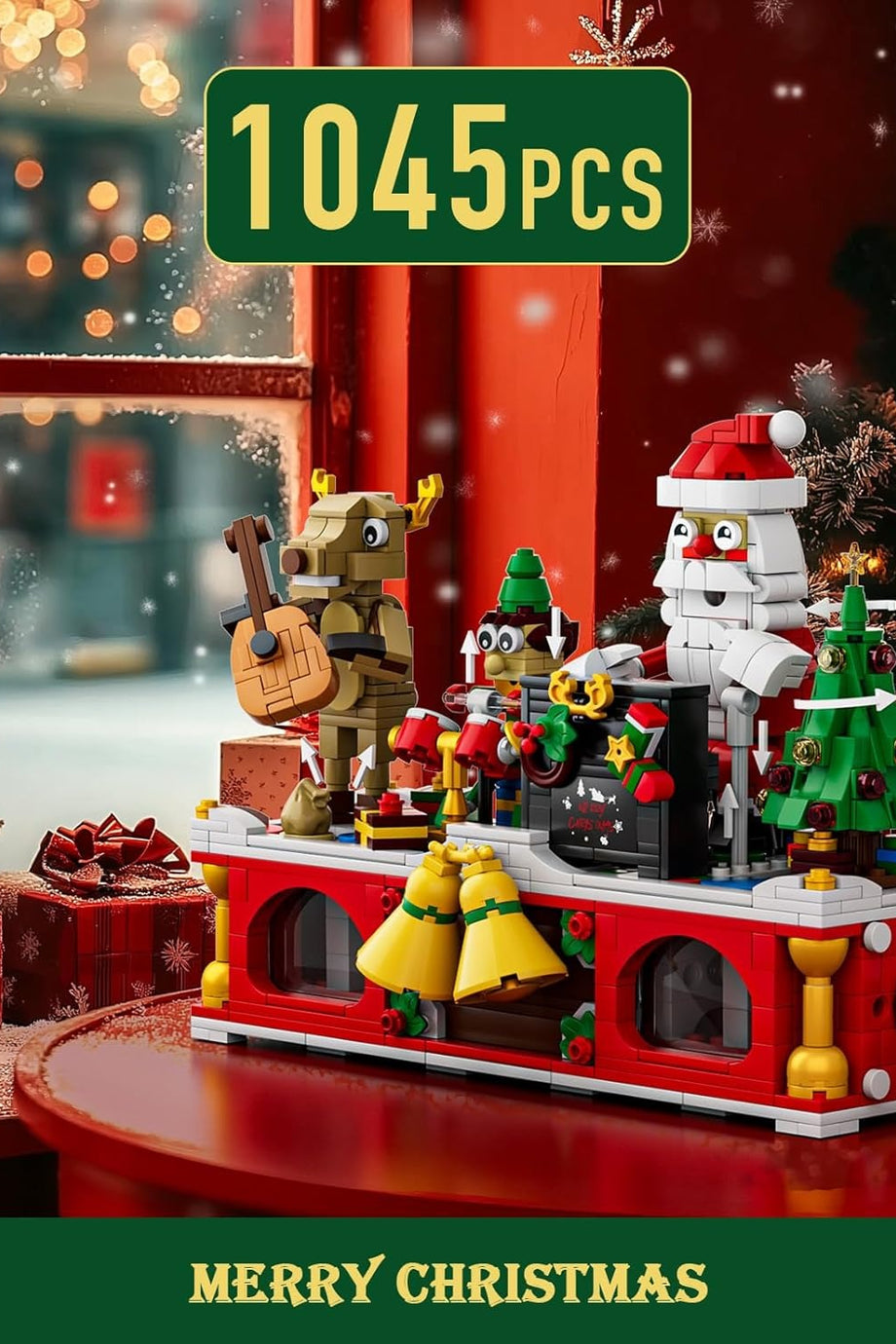 10162 Noel Yapı Blokları Piyanist Santa Claus, Noel Ağacı, 1045 Parça, 14 Yaş ve Üzeri İçin Hediye