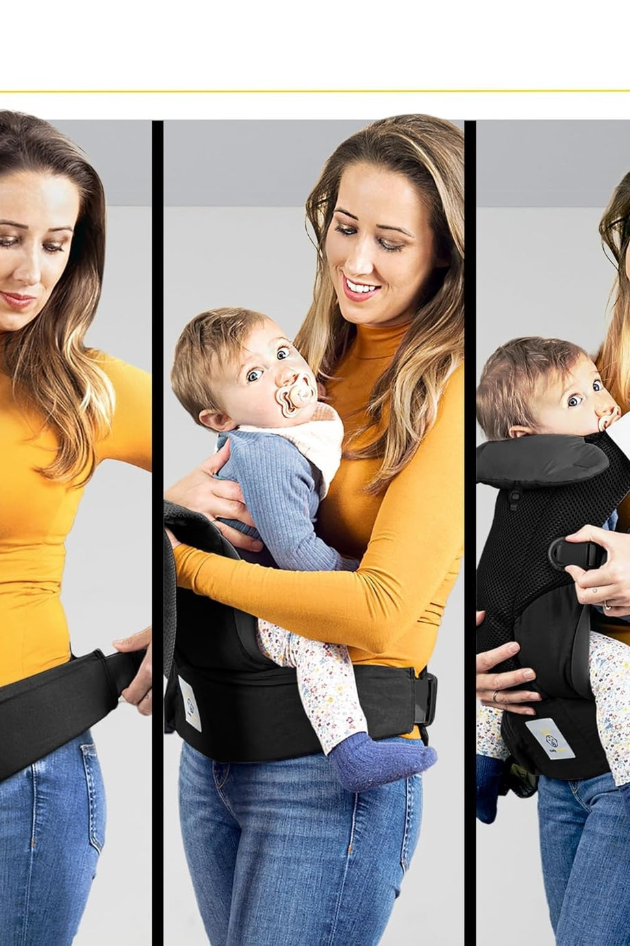 3'ü 1 Arada Ergonomik Bebek Taşıyıcı Nefes Alabilen 3D Soft Mesh, Yenidoğan İçin