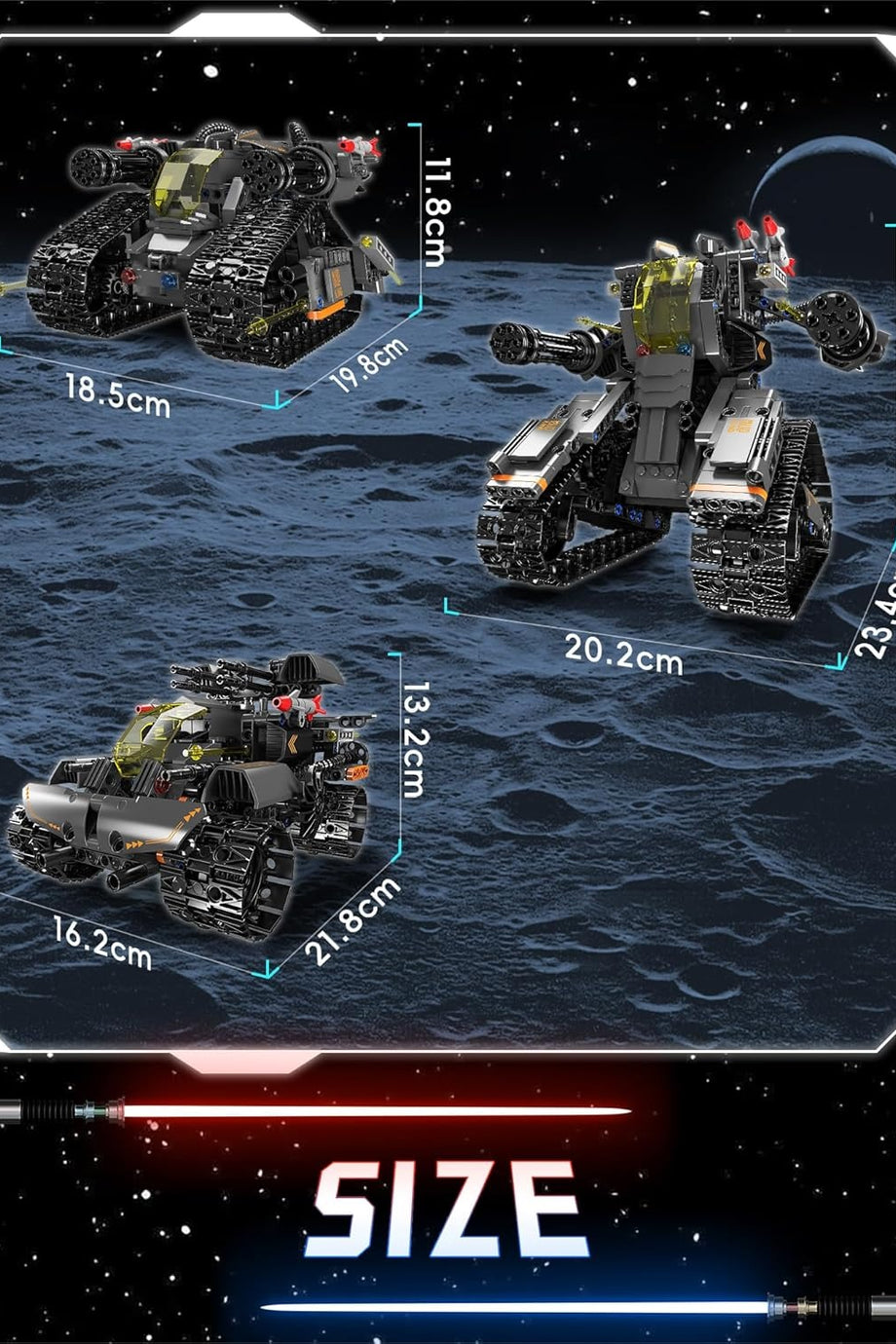 3ü 1 Arada Robot Seti, Uygulama & Uzaktan Kumanda ile Programlanabilir RC Robot 588 Parça