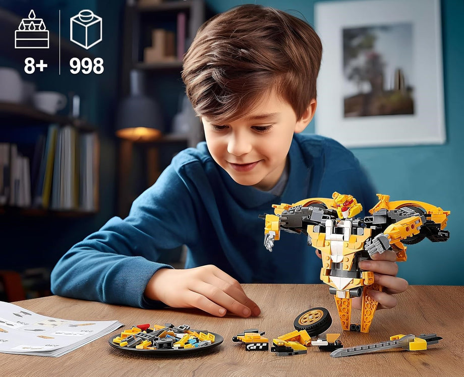 2'si 1 Arada Model Araba ve Transformers Robot Seti,998 Parça, 8+ Yaş İçin Koleksiyonluk Hediye