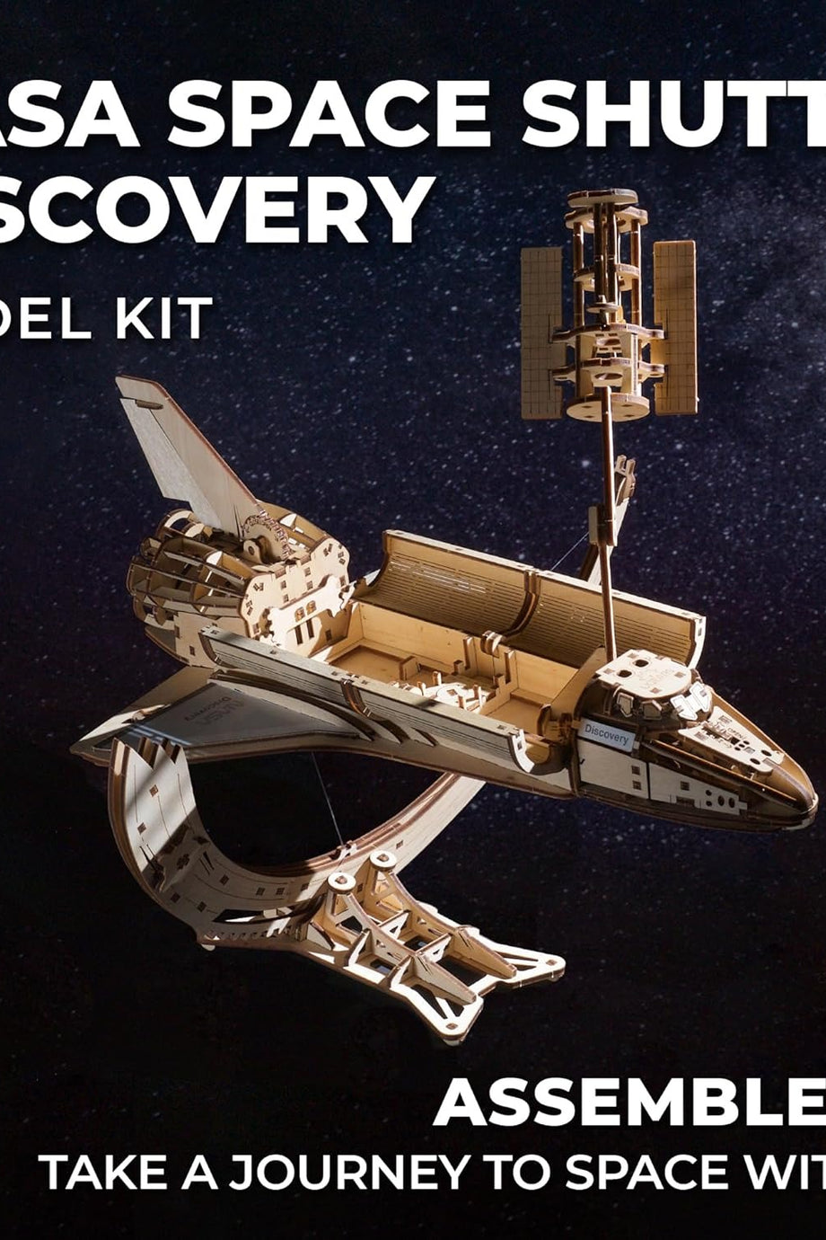 NASA Uzay Mekiği Discovery Modeli, 3D Ahşap Bulmaca, 1:96 Ölçekli Uzay Mekiği Modeli