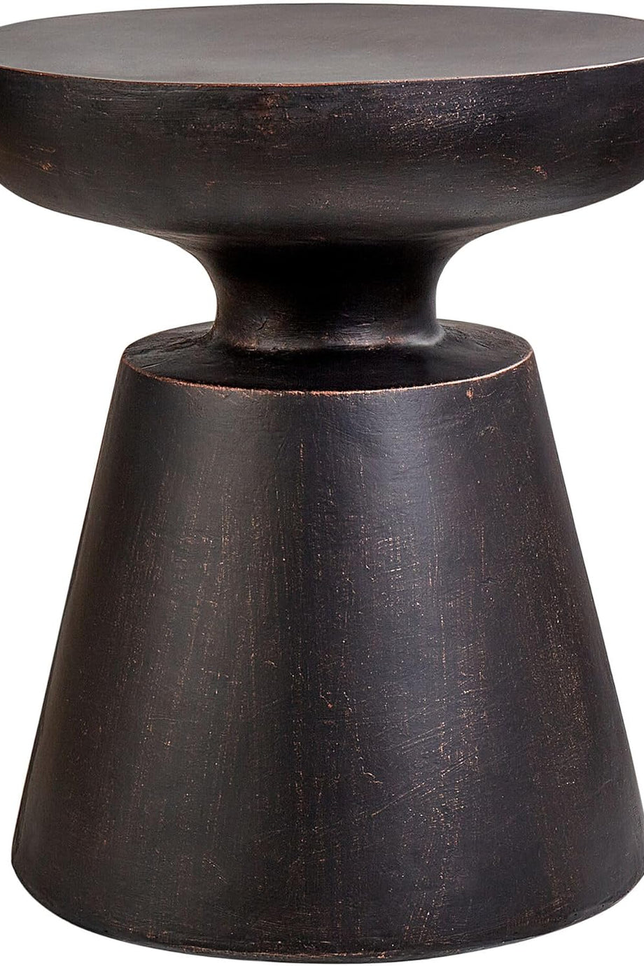 Sehpa Beton ve Fiberglas Siyah Yuvarlak 45 cm,Modern Tasarım