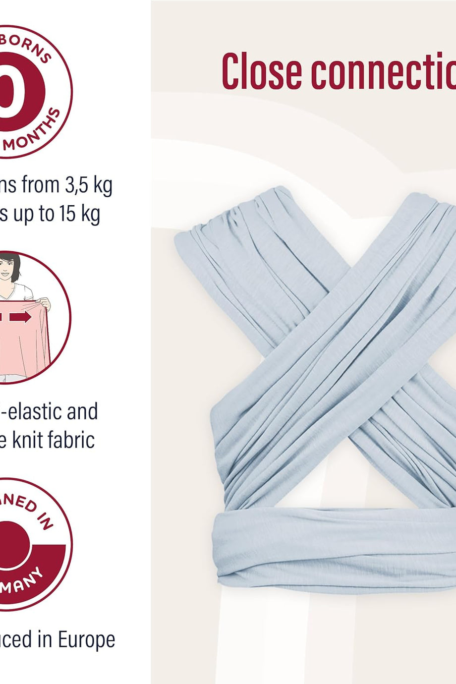 Sling Arctic, Organik Pamuk Bebek Askısı, 3 Taşıma Pozisyonu