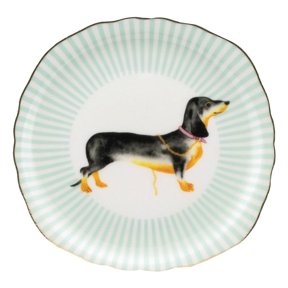 Köpek Desenli Pasta Tabağı,Kare