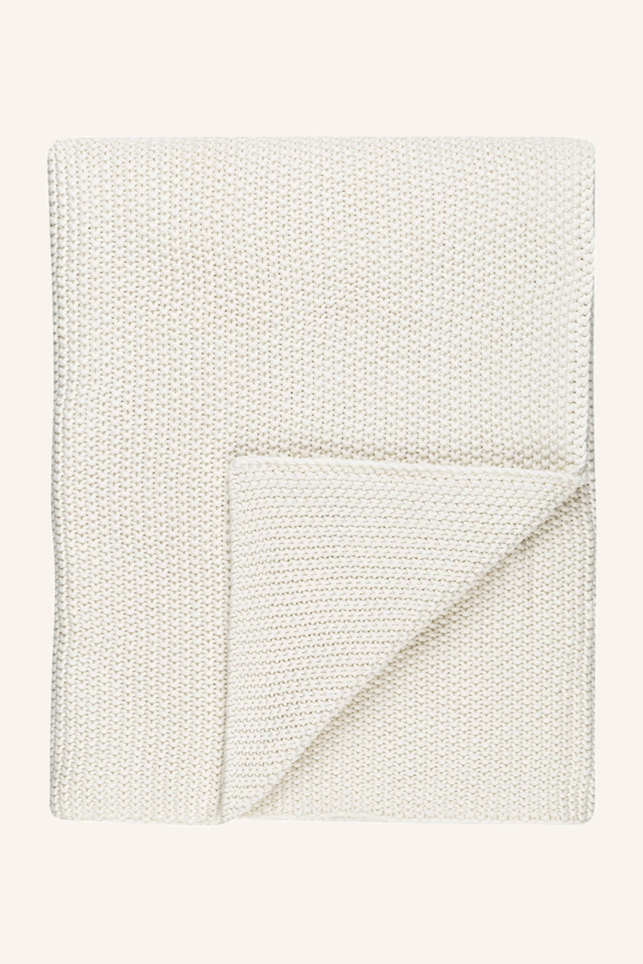 Nordic Knit Pamuk Battaniye 130x170 cm Deri Detaylı Kalın Örgü Tasarım