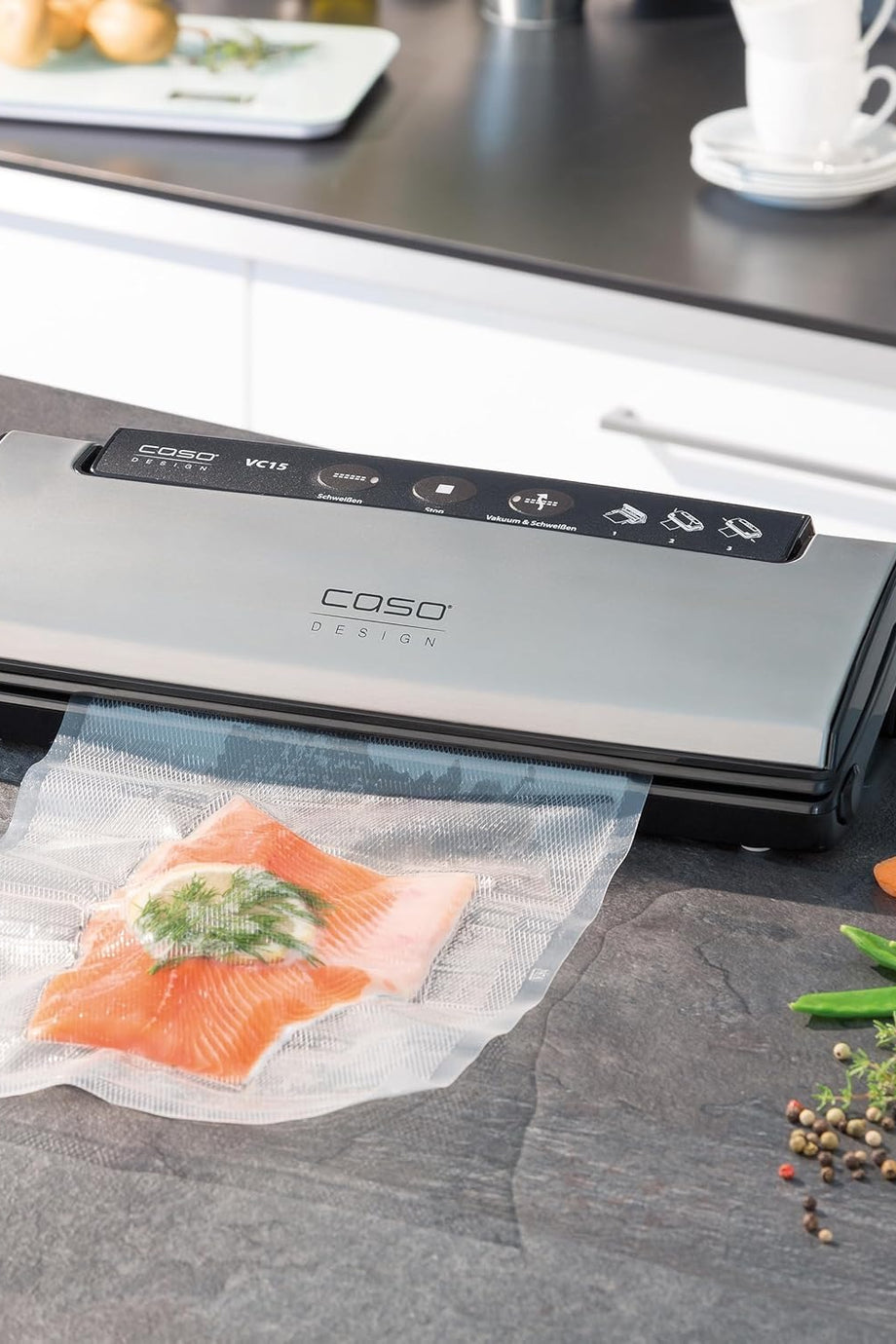 VC15 Vakum Makinesi Paslanmaz Çelik Ön Yüzeyli 30 cm Kaynaklı Kompakt Cihaz