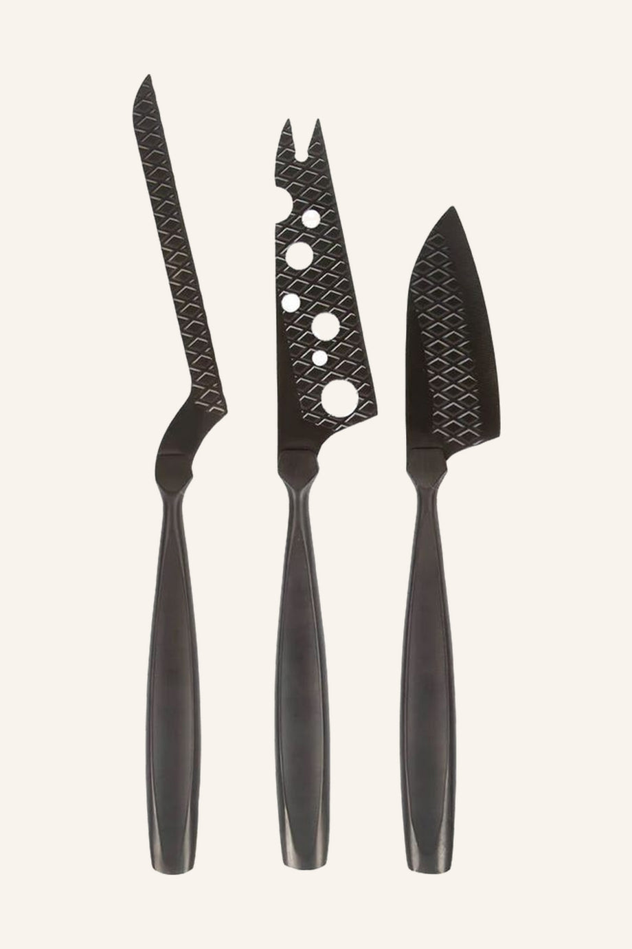 3'lü Peynir Bıçağı Seti, Yumuşak ve Sert Peynirler için, Paslanmaz Çelik