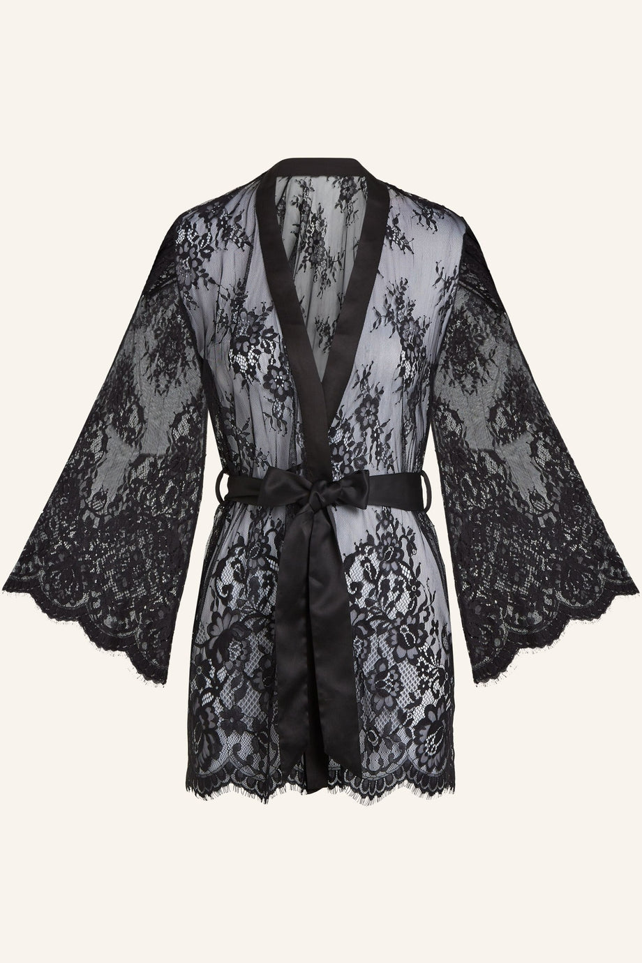 Kimono ISABELLE, Şeffaf, Kurdeleli, Geniş Kollu, Özel Koleksiyon