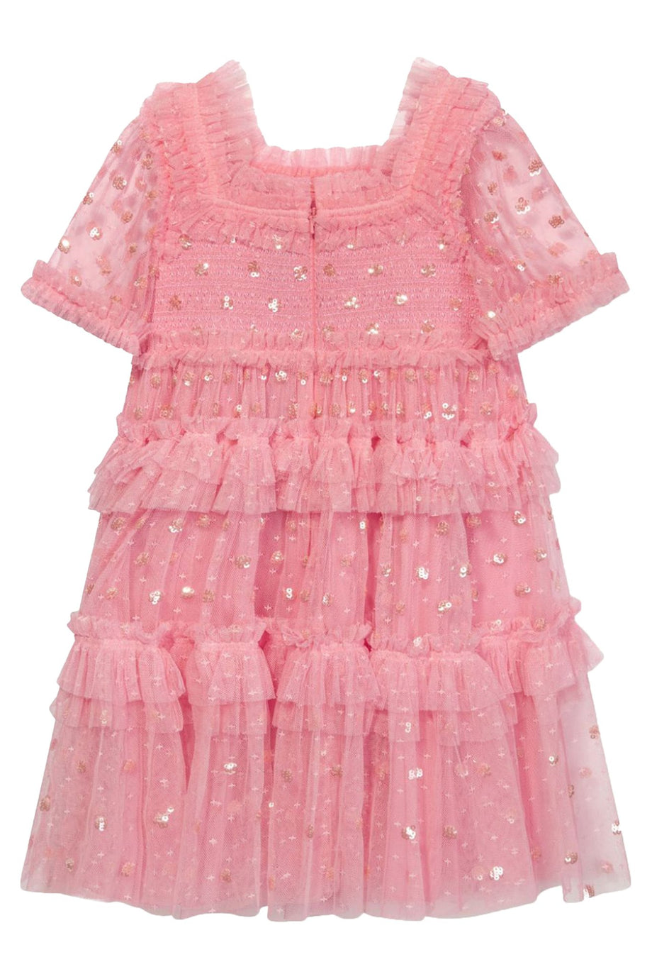 Çocuklar İçin Puanlı Smocked Elbise - Pembe