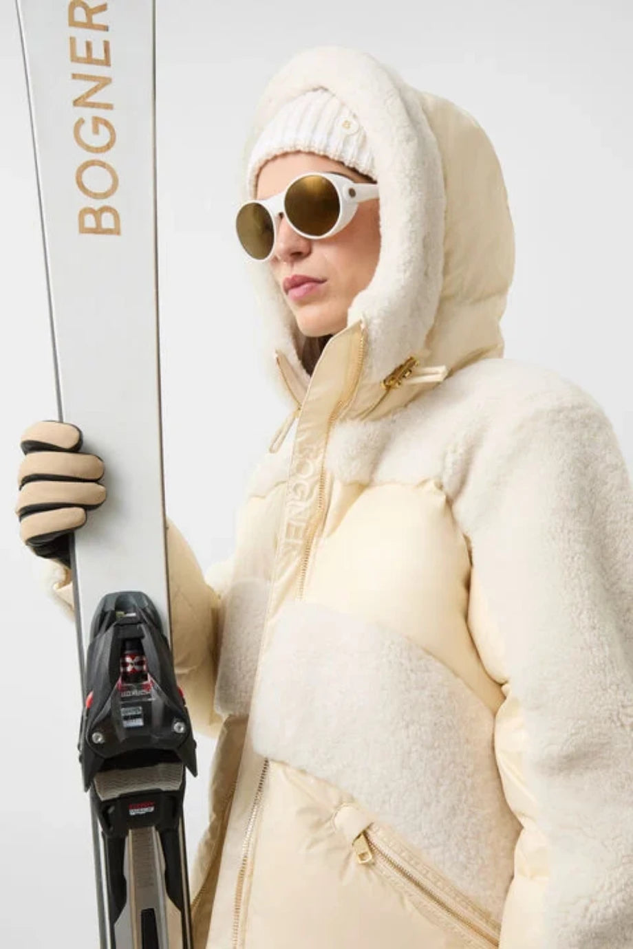 Dana Down Lüks Spor Tasarım Kadın Kayak Montu Krem