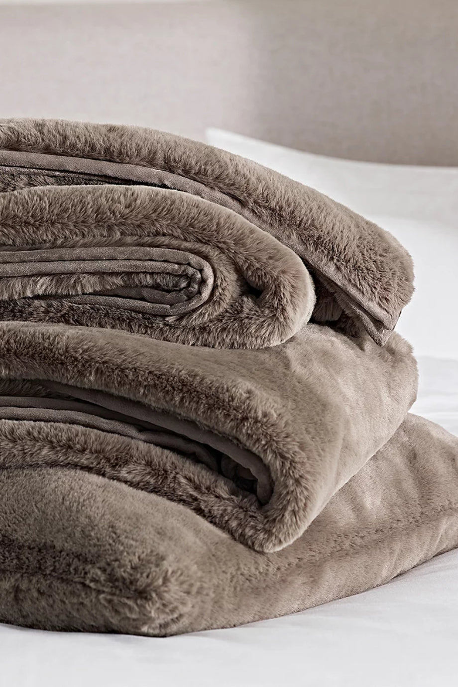 Super Soft Suni Kahverengi Kürk Battaniye