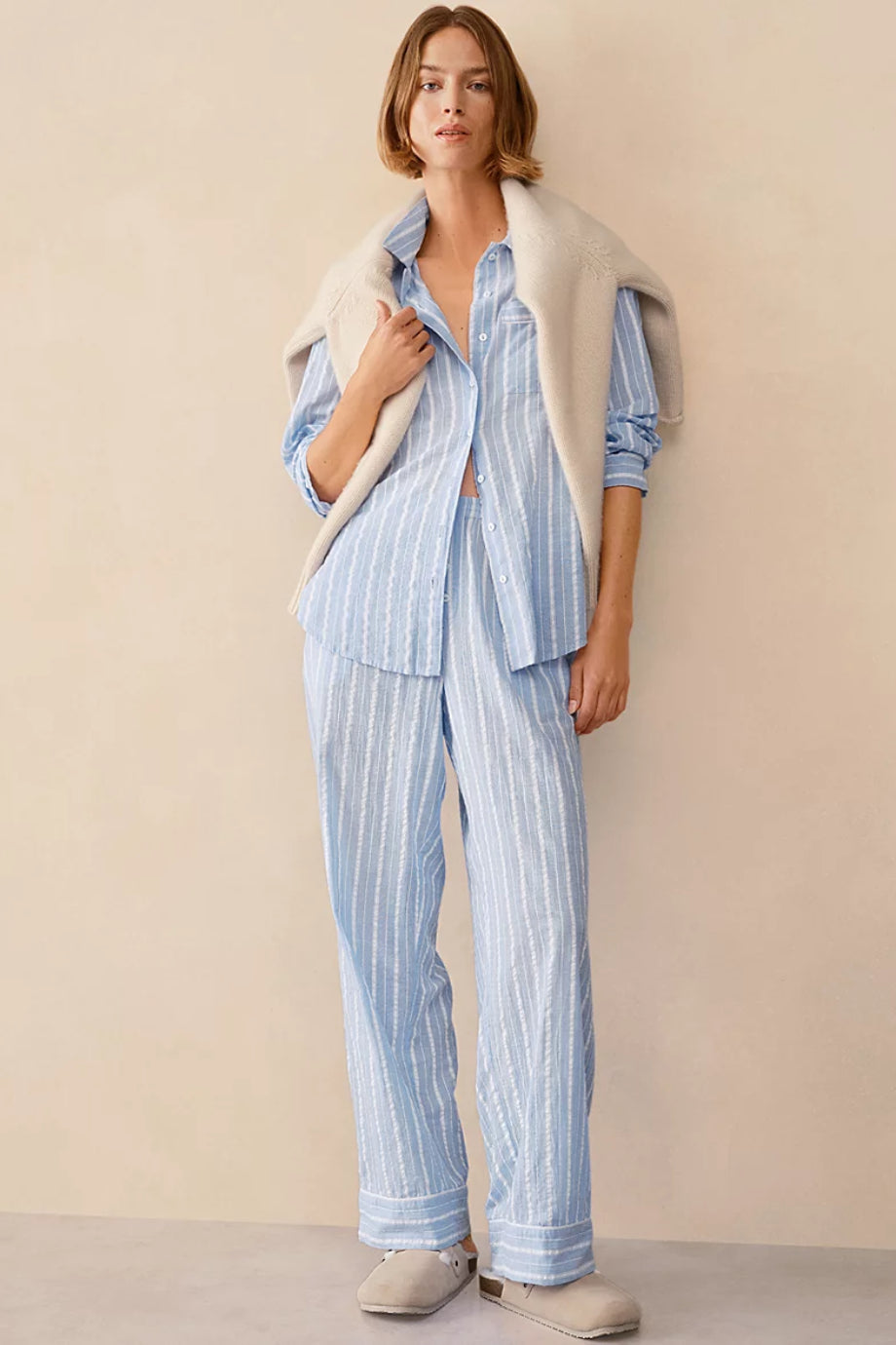 Organik Çift Kat Pamuklu Boho Kadın Pijama Takımı