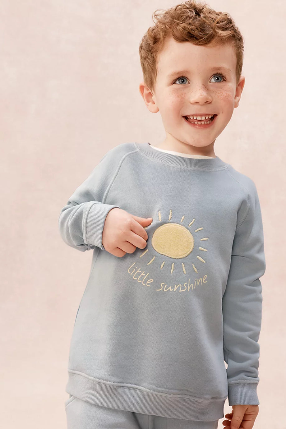 Organik Pamuklu Güneş Nakışlı Bebek Sweatshirt