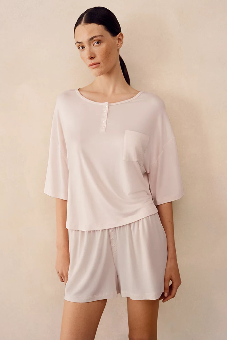 Serinletici Henley Kadın Kısa Pijama Takımı