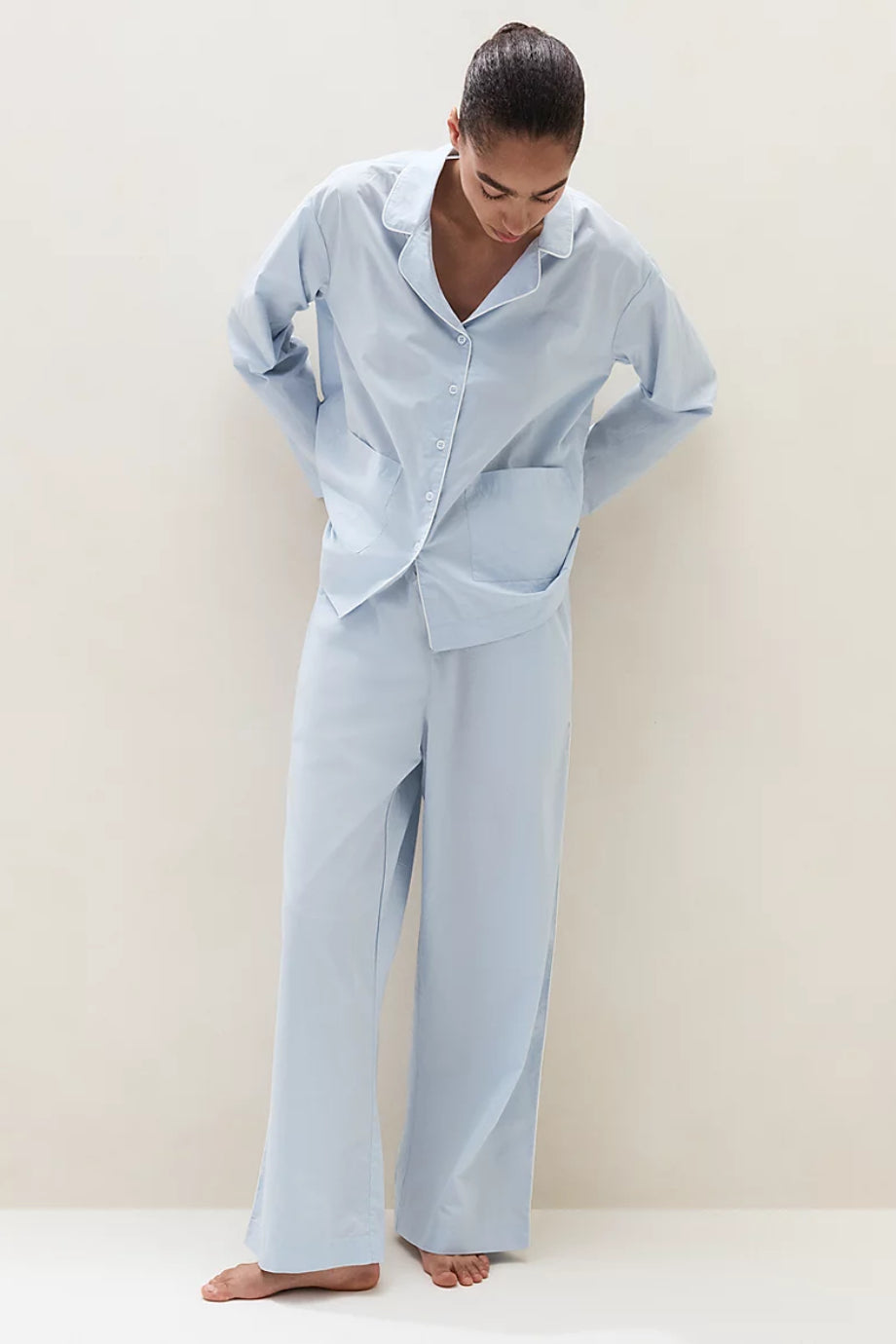Organik Pamuk Poplin Biyeli Kadın Pijama Takımı