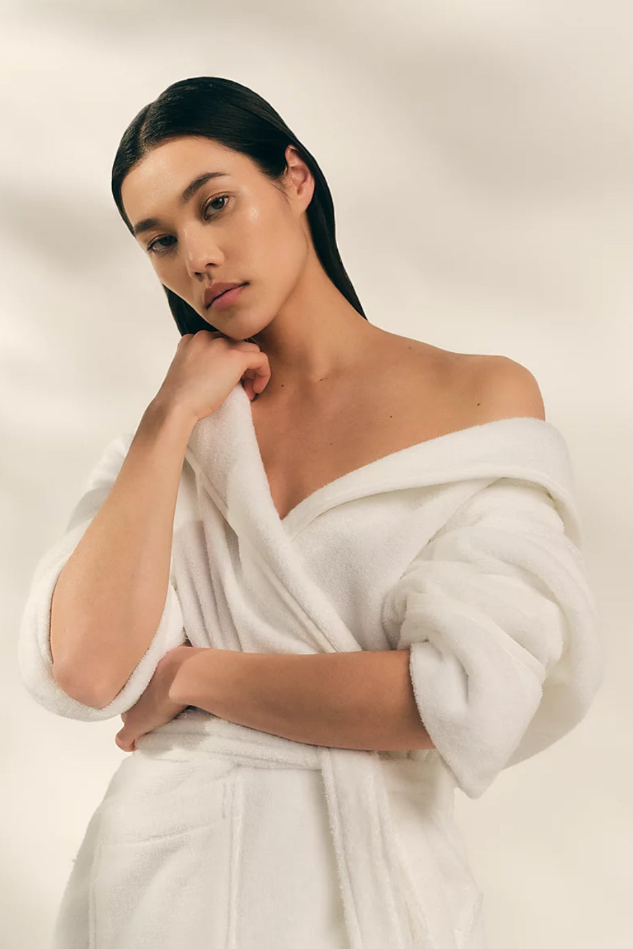 Organik Pamuk Hydrocotton Kapüşonlu Kısa Unisex Bornoz