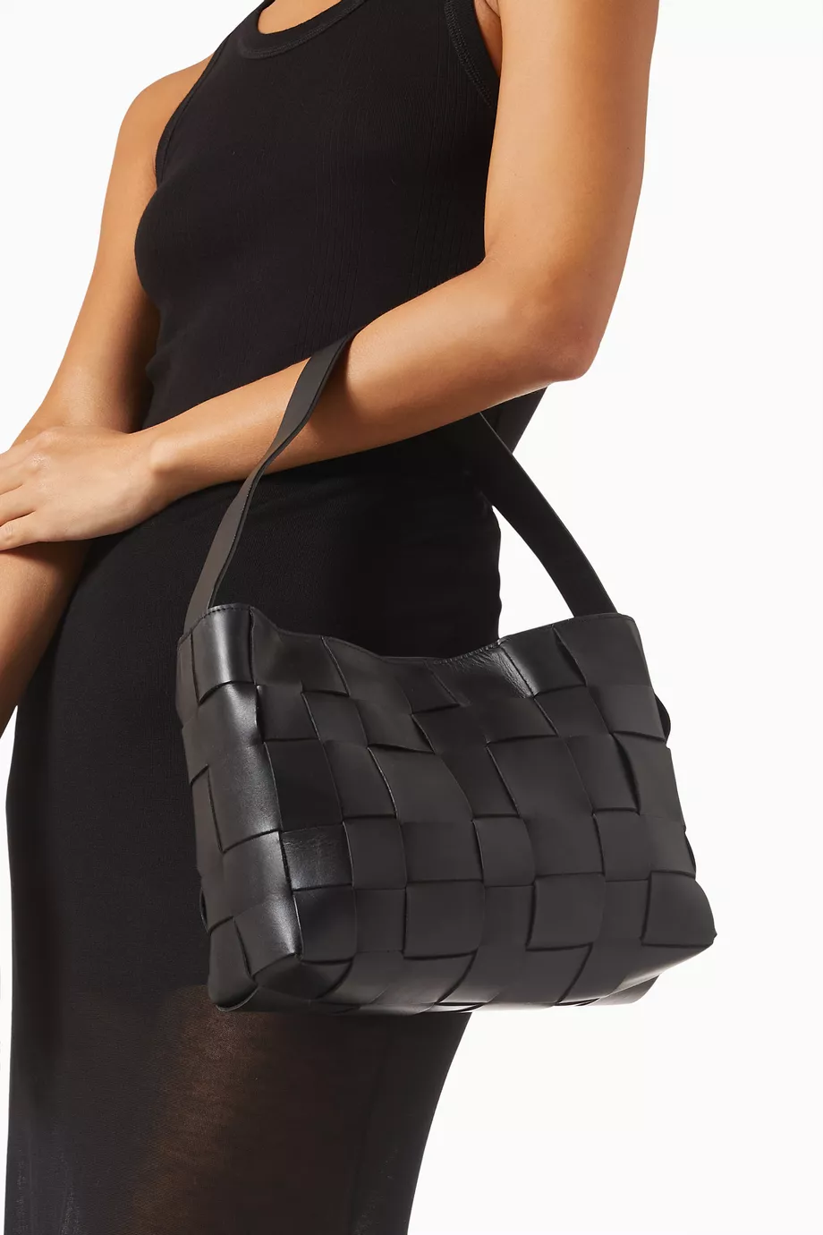 Dokuma Deri Mini Tote Çanta, Modern & Feminen Tasarım