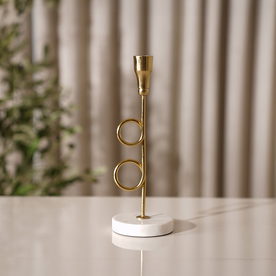 Adro Metal Mumluk Mermer Tabanlı 25 cm, Modern Tasarım, Çok Renkli