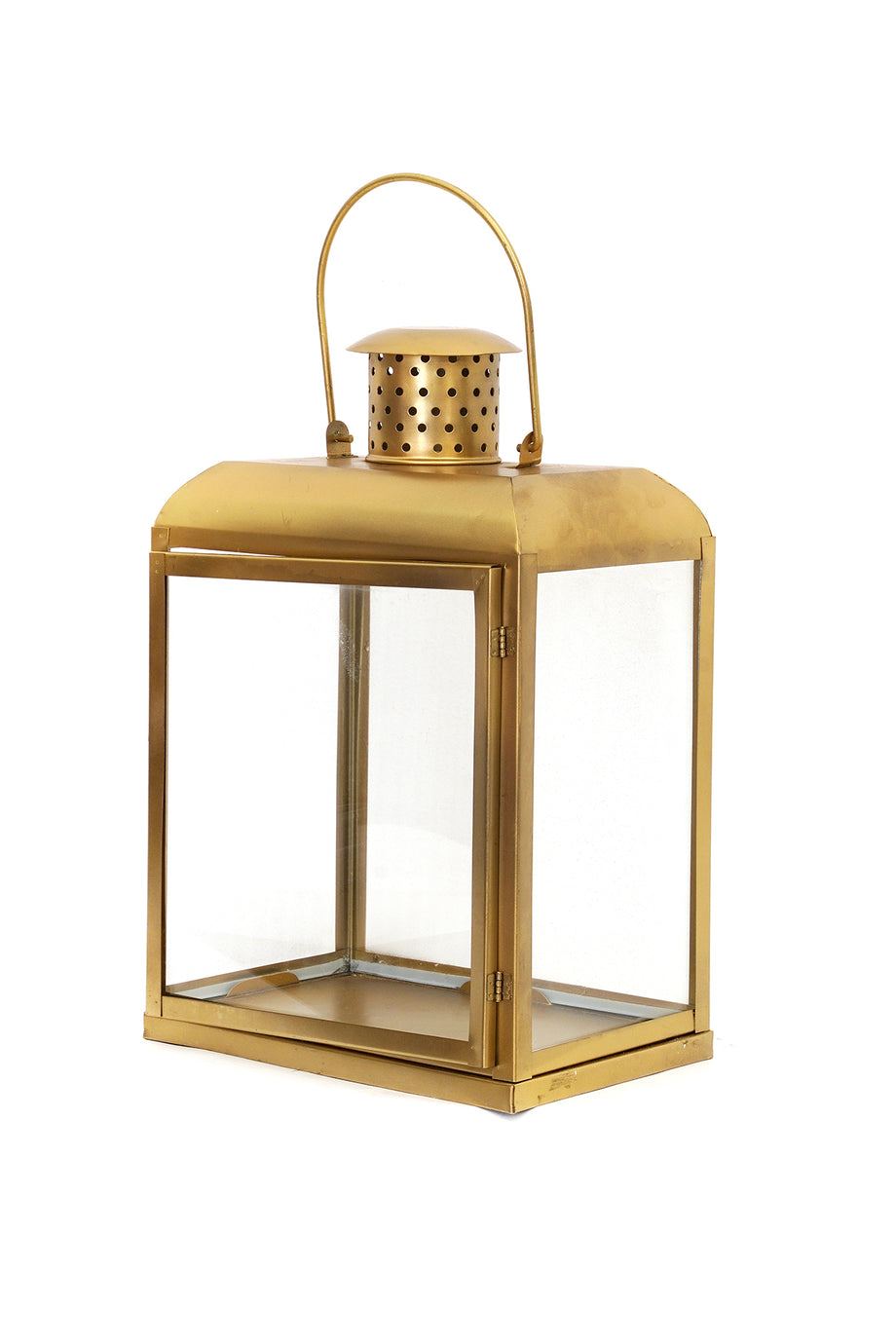 Adro Altın Renkli Metal Fener 35 cm, Modern Dekorasyon