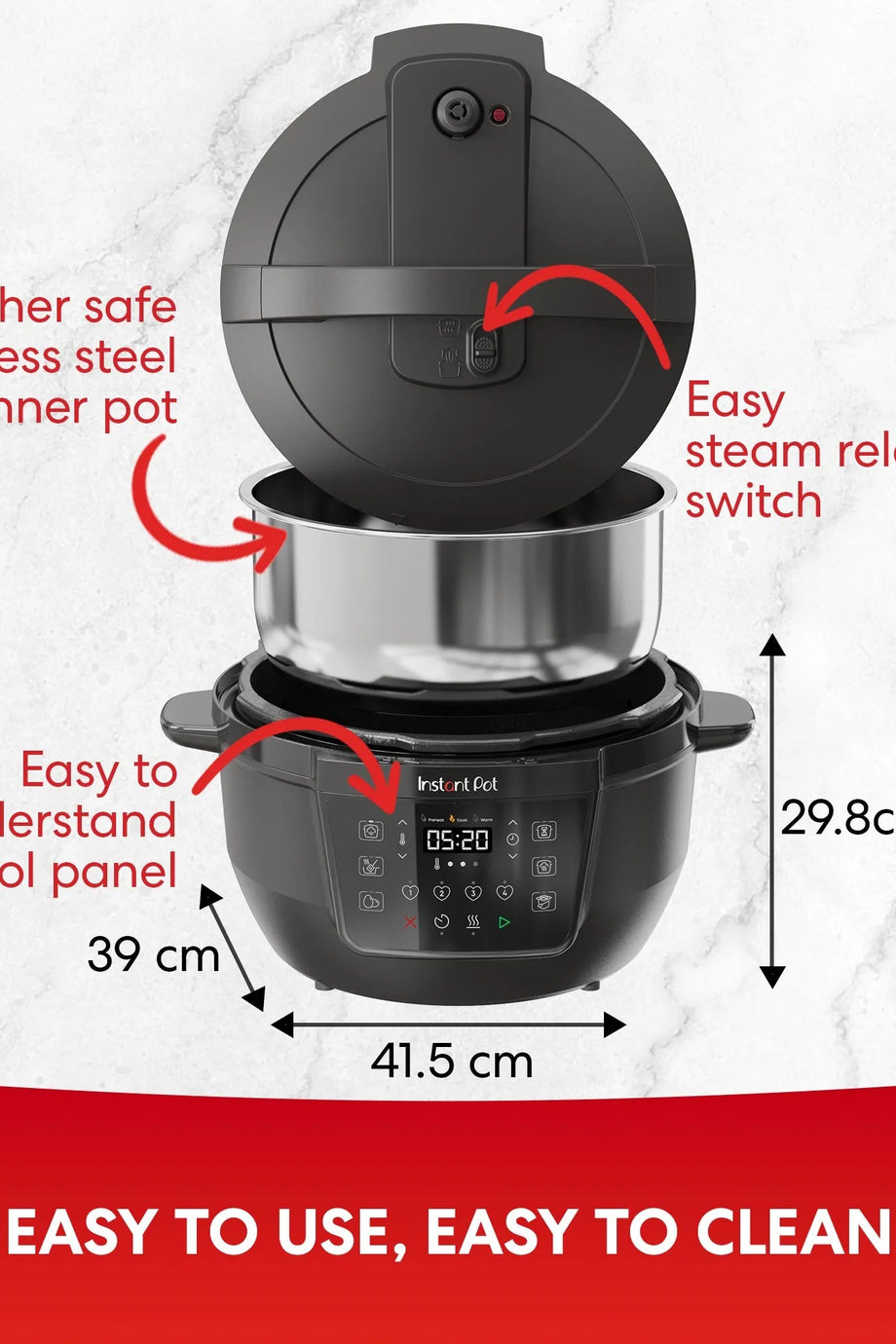 Multicooker XL 7.1L 7'si 1 Arada Akıllı Düdüklü ve Yavaş Pişirici
