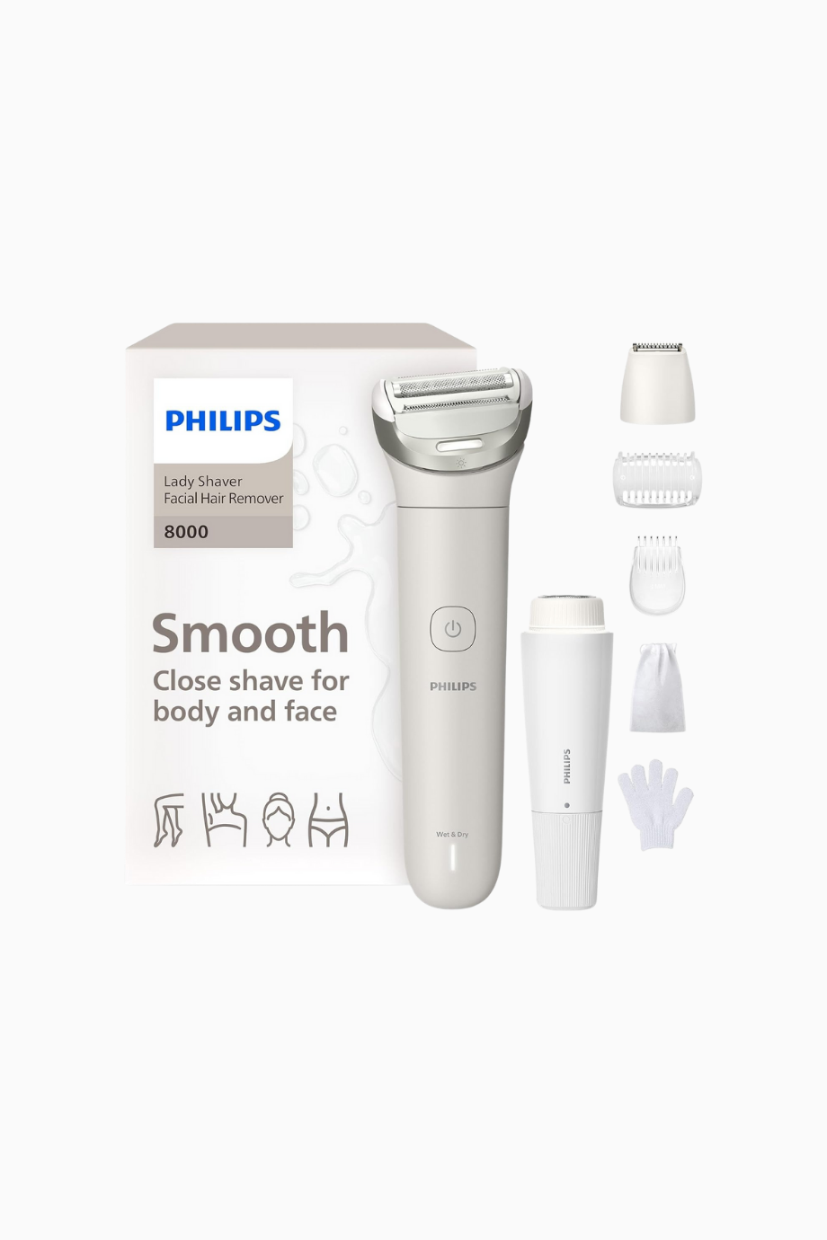 Lady Shaver Series 8000 Kablosuz Elektrikli Kadın Tıraş Makinesi,3 Bıçaklı Esnek Başlık