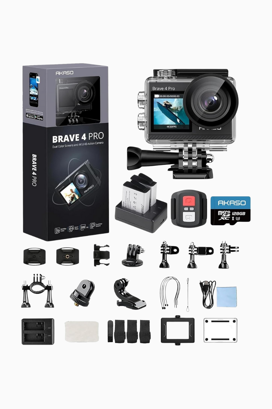 4K30FPS Aksiyon Kamerası, Su Geçirmez, Dokunmatik Ekran, WiFi