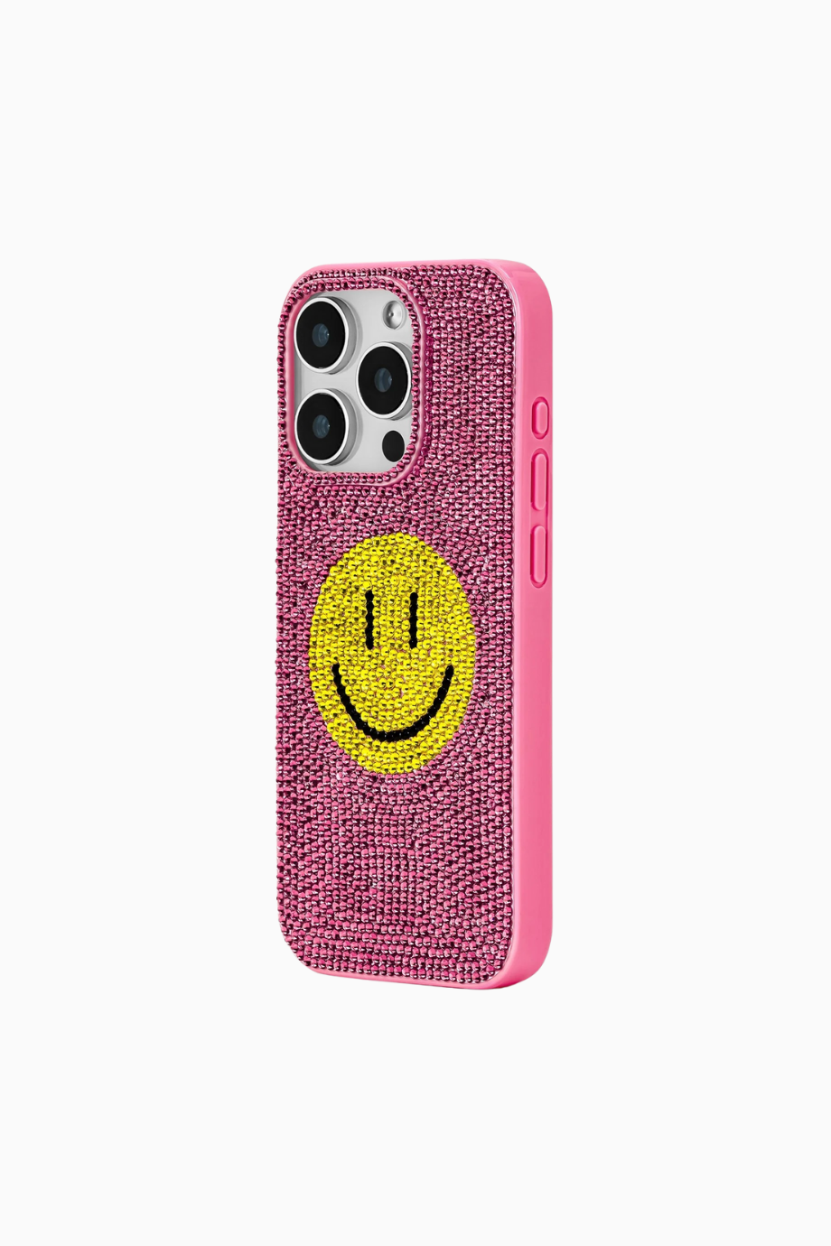 Smiley Yapay Kristal Telefon Kılıfı,Pembe
