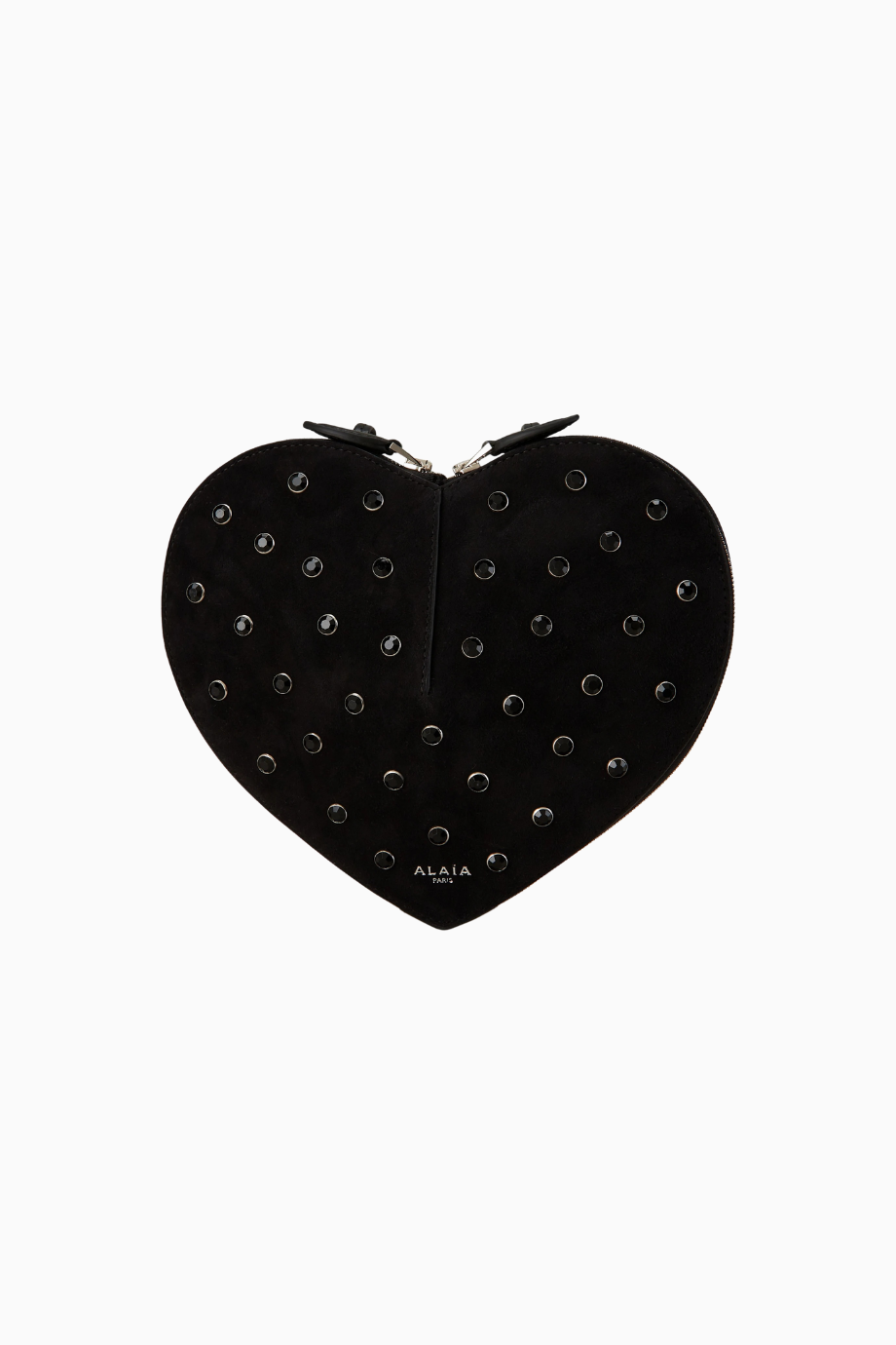 Le Coeur Nubuk Deri Kalp Omuz Çantası, Taş Detaylı, Ayarlanabilir Askılı, İtalya Yapımı