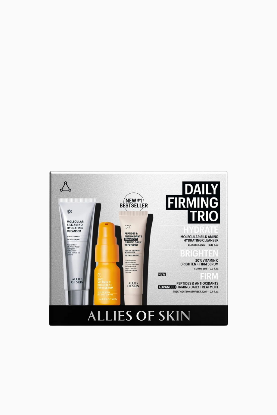 Günlük Sıkılaştırıcı Üçlü Set,C Vitamini, Temizleyici ve Nemlendirici