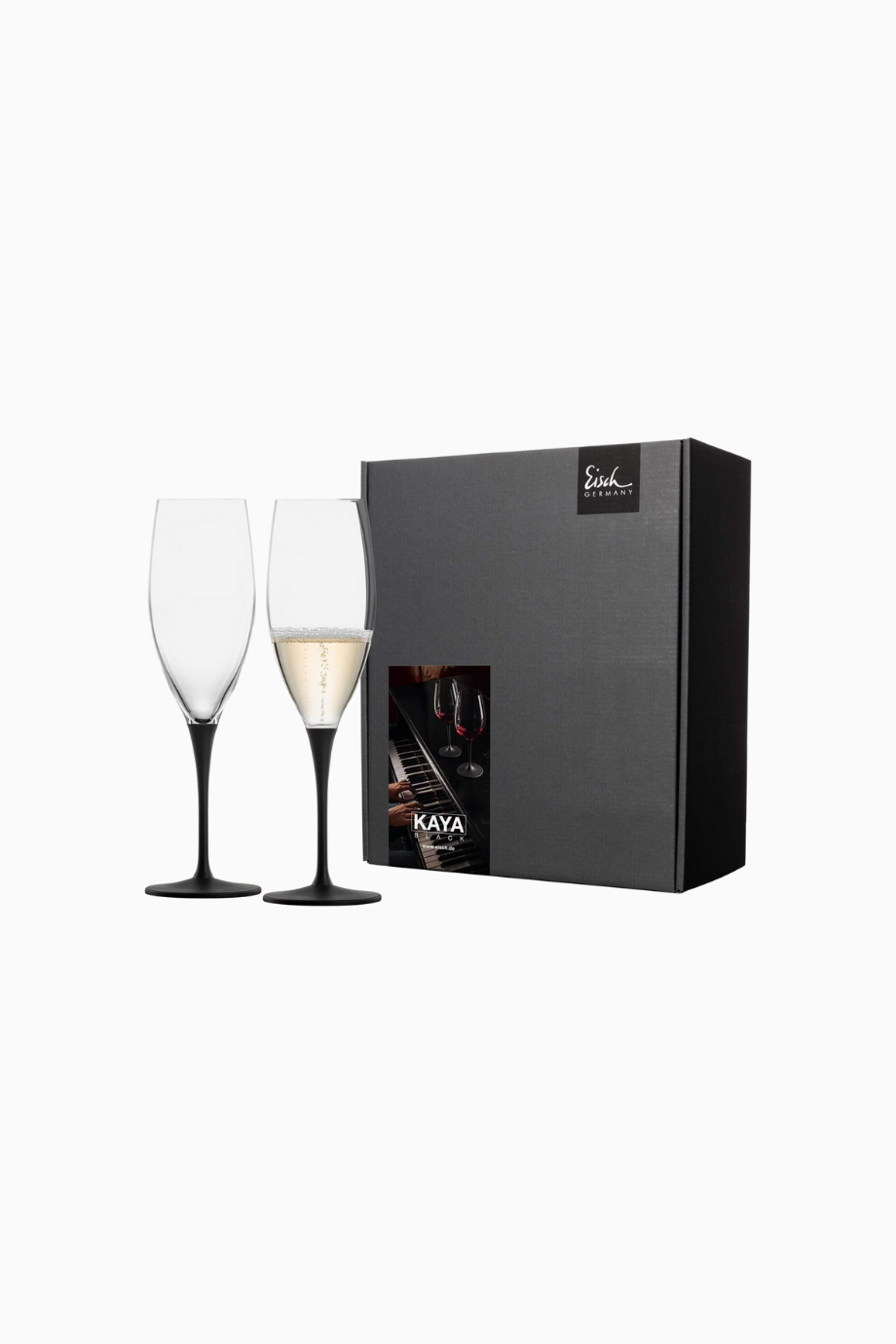 KAYA Şampanya Kadehi 2’li Set, 278 ml Kristal, Kayrak Taşı Görünümlü