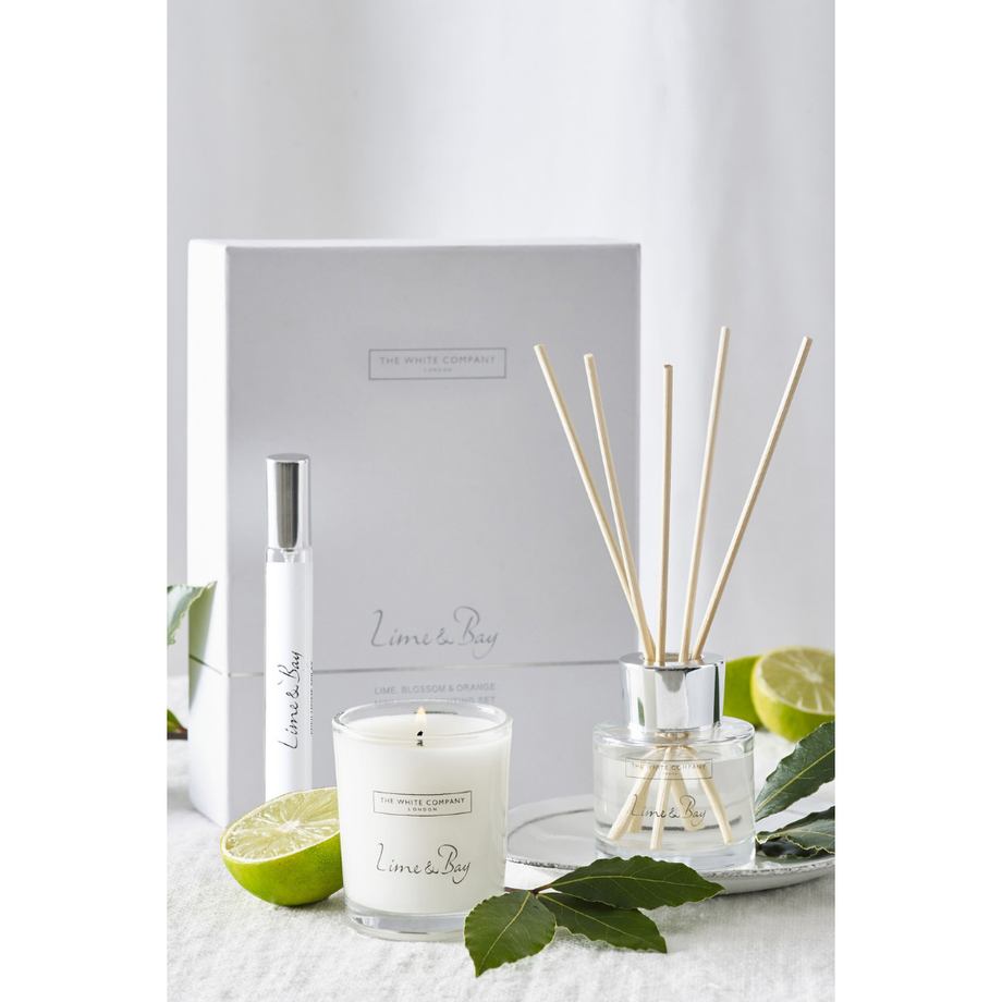 Lime & Bay Mini Ev Koku Seti, Lüks Oda Parfümü, Mum ve Difüzör