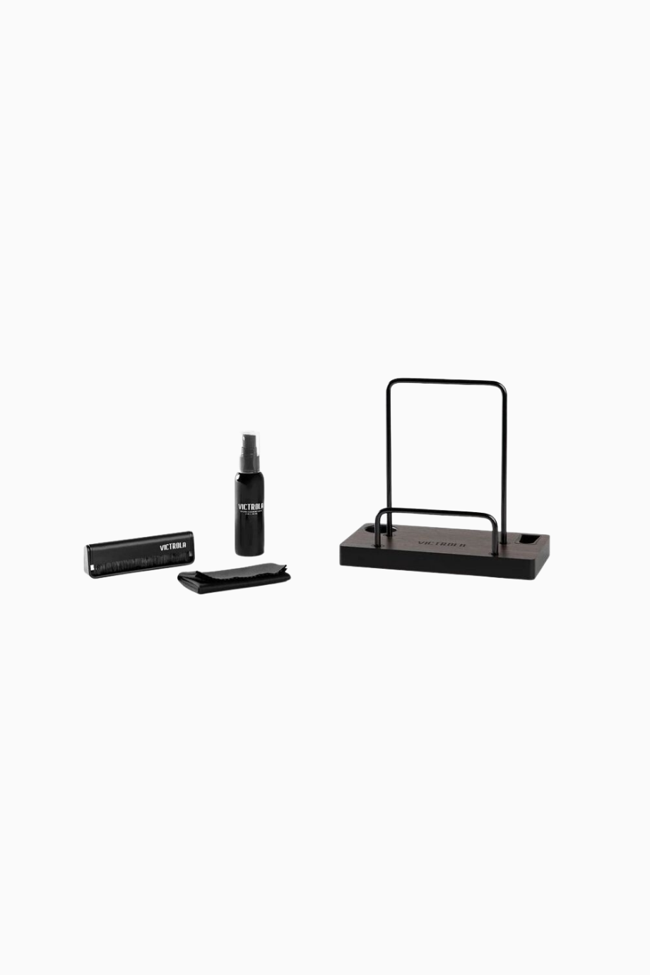 VA-55 Espresso Plak Temizleme Seti ve Stand Ahşap Metal Tasarım